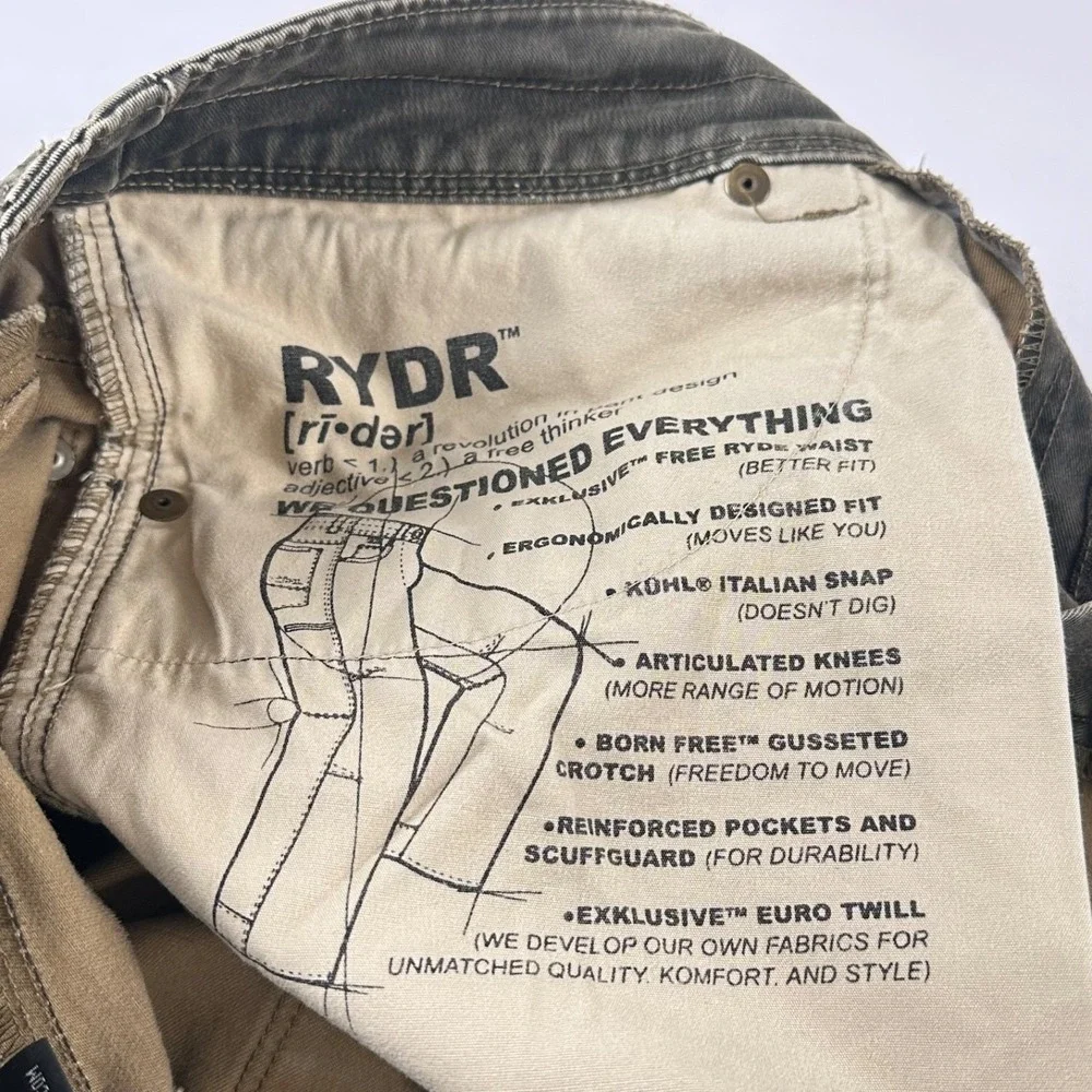 Kuhl Rydr Vintage Patina Mens Pants Sz 30x30 Hiking Outdoor Workwear Canvas